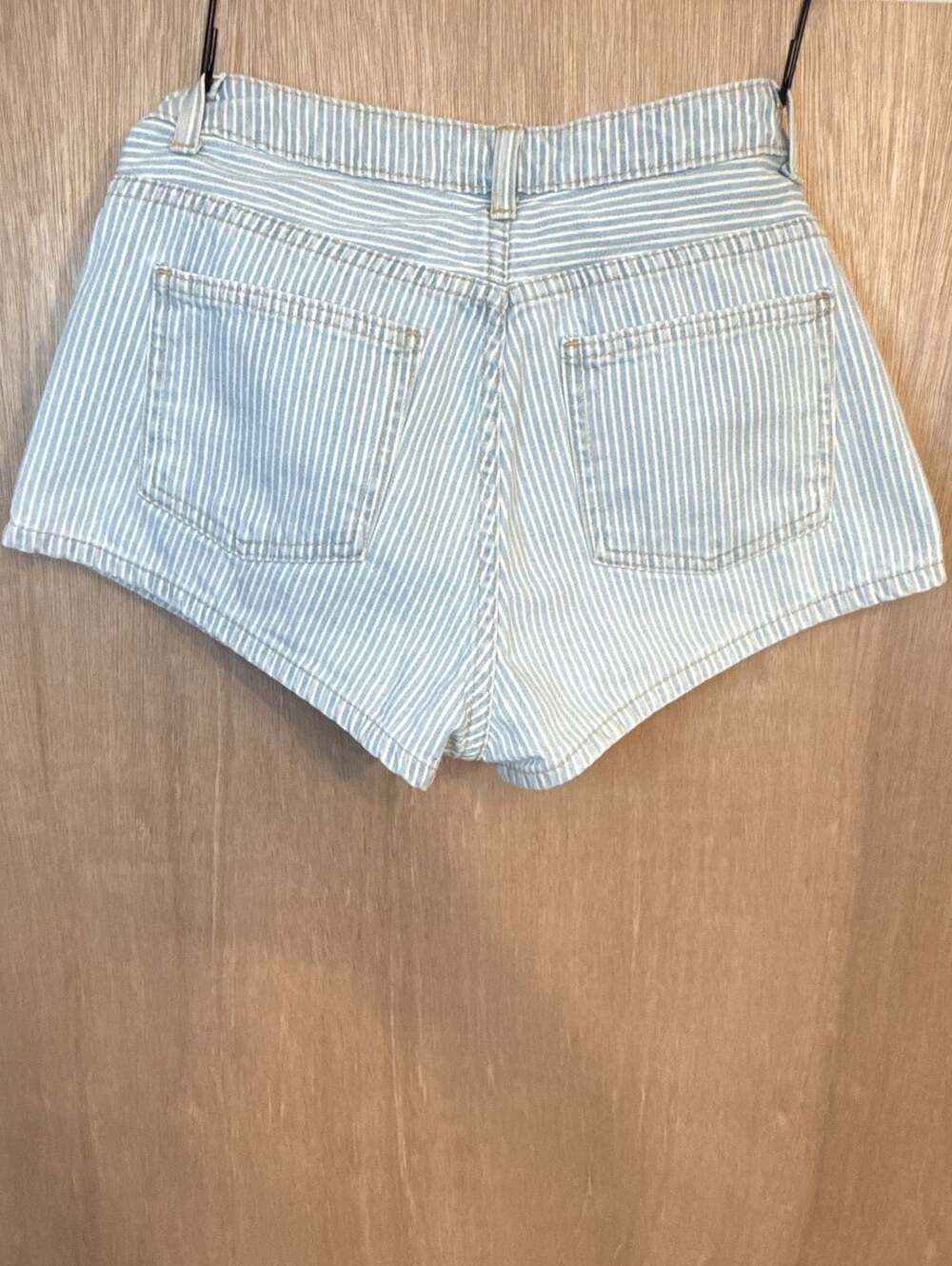 American Apparel Jeans Blue And White Striped Shorts
